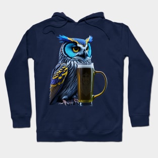 Owl with a beer mug Hoodie